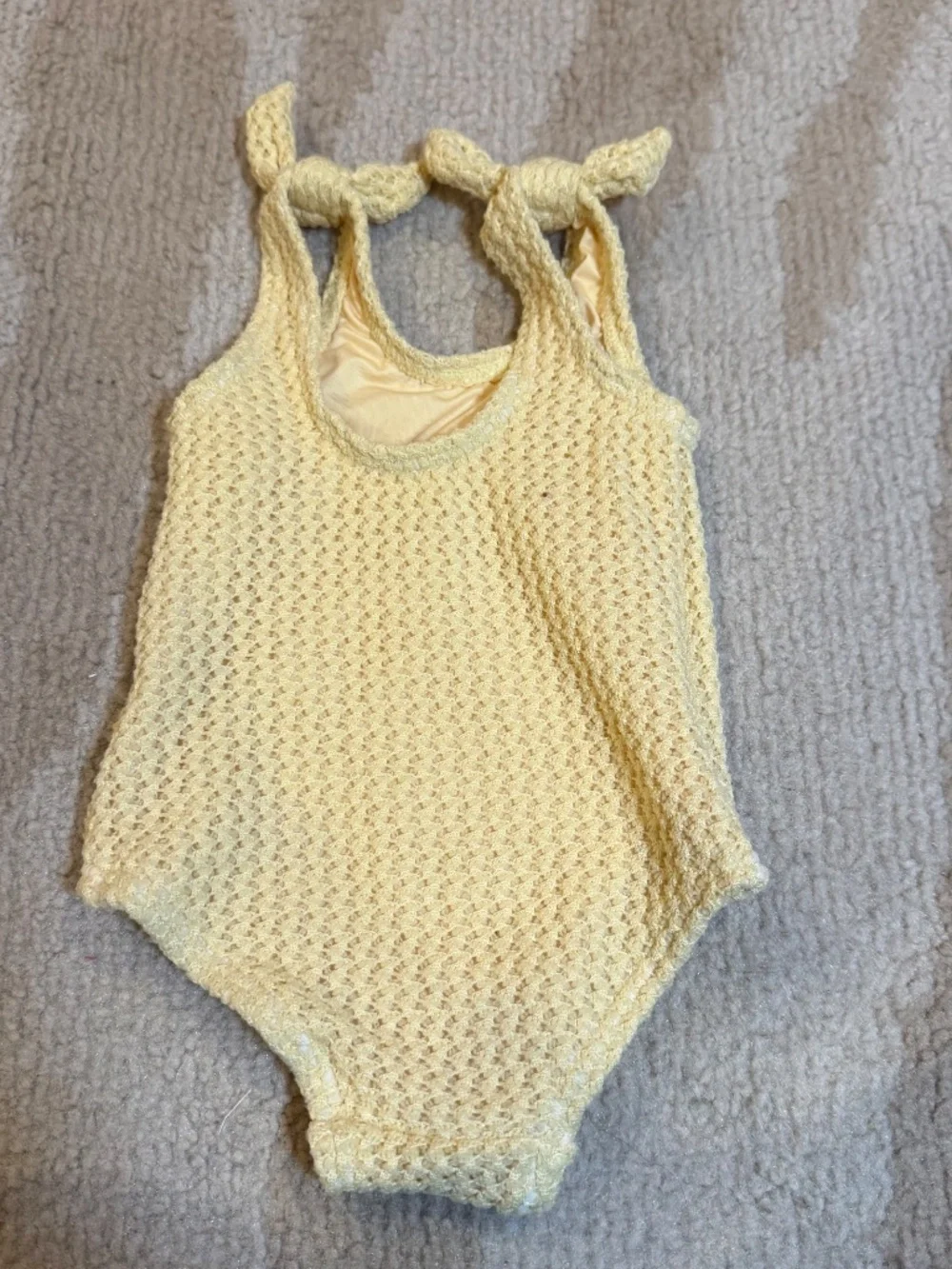 Rylee + Cru Millie One Piece Swimsuit Yellow Crochet 6-12M